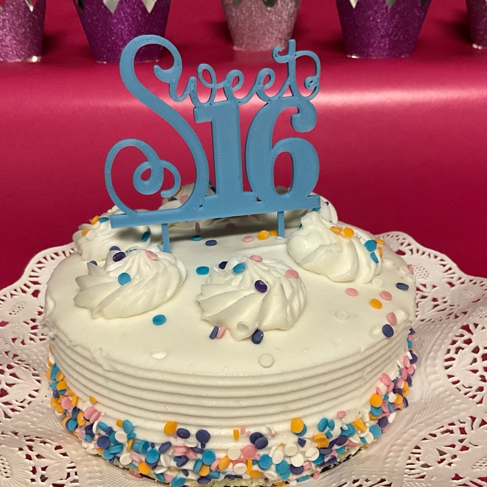 New! Sweet 16 Cake Topper 3D Cake Topper Sweet Sixteen Customizable Cake Topper